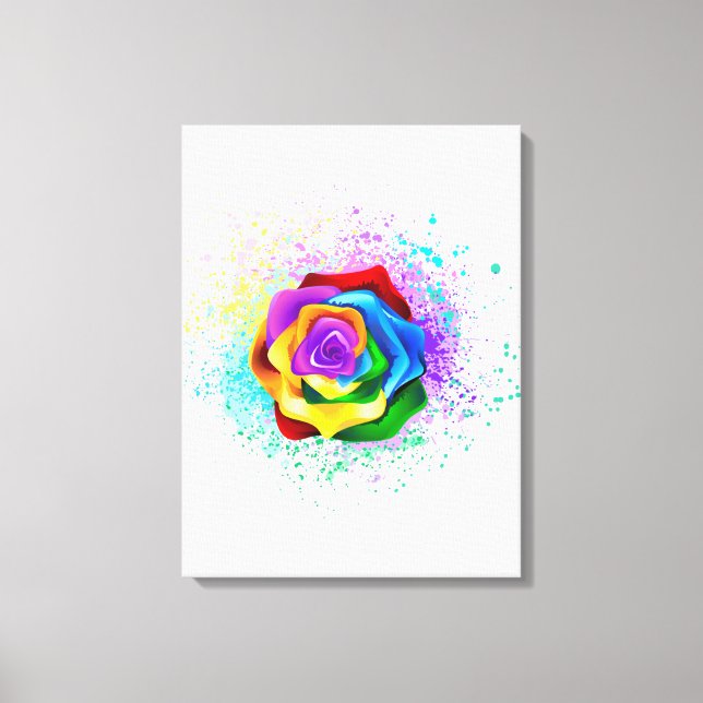 Rose des Regenbogens Leinwanddruck (Vorderseite)