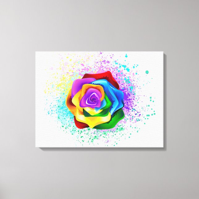 Rose des Regenbogens Leinwanddruck (Vorderseite)