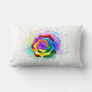 Rose des Regenbogens Lendenkissen