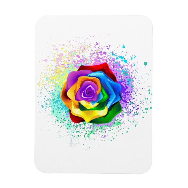 Rose des Regenbogens Magnet (Vertikal)