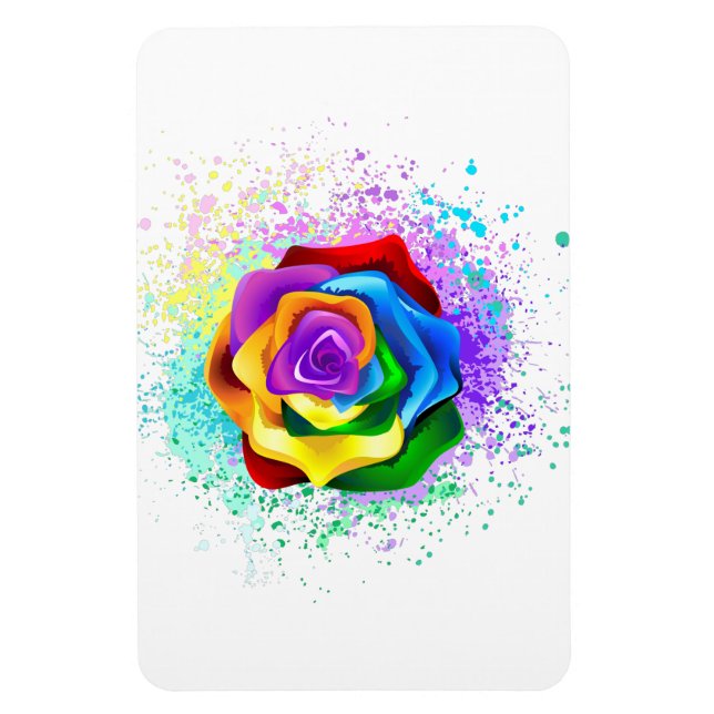 Rose des Regenbogens Magnet (Vertikal)