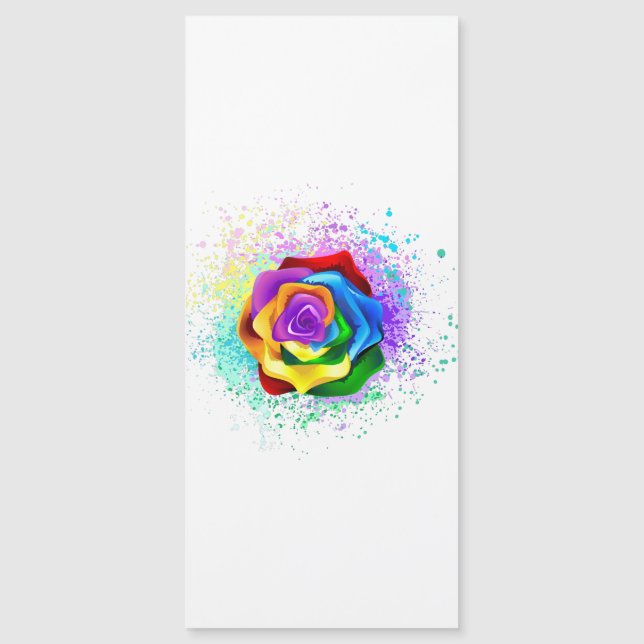 Rose des Regenbogens Magnetkarte (Vorderseite)