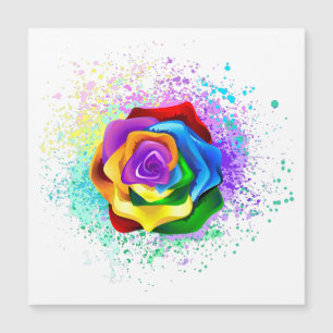 Rose des Regenbogens Magnetkarte