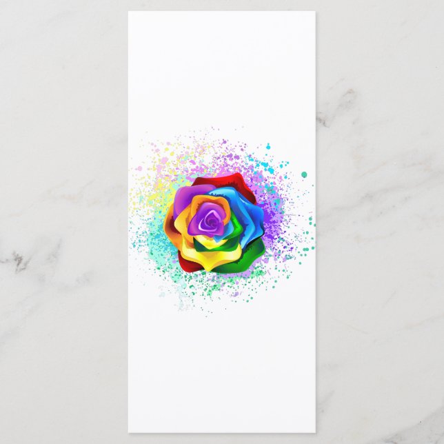 Rose des Regenbogens Menükarte (Vorderseite)