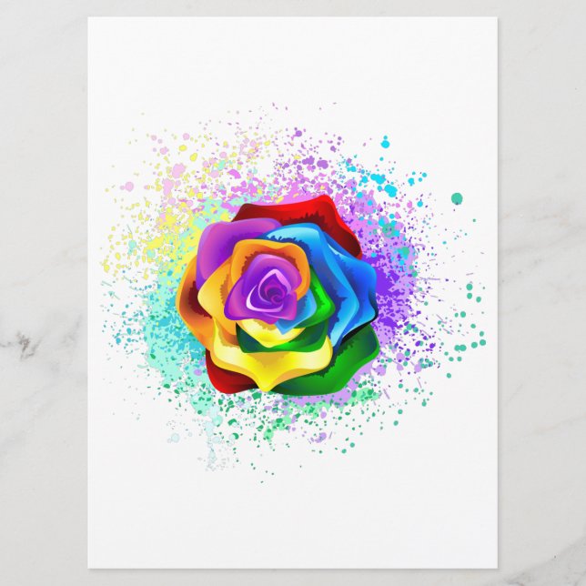 Rose des Regenbogens Menükarte (Vorderseite)