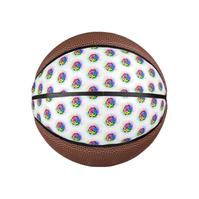 Rose des Regenbogens Mini Basketball (Vorderseite)