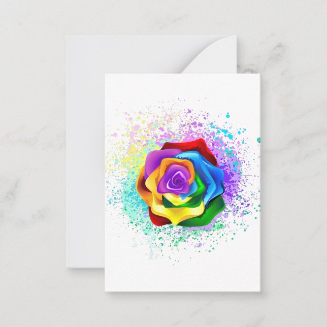 Rose des Regenbogens Mitteilungskarte (Vorderseite)