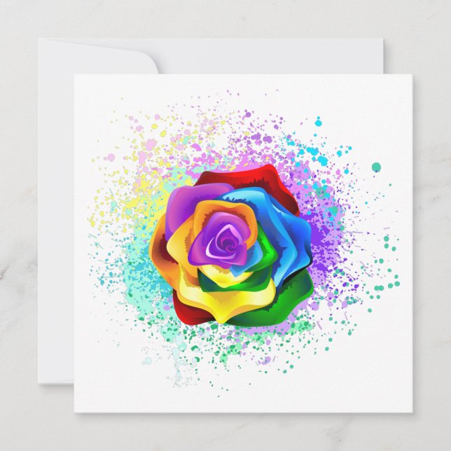 Rose des Regenbogens Mitteilungskarte (Vorderseite)