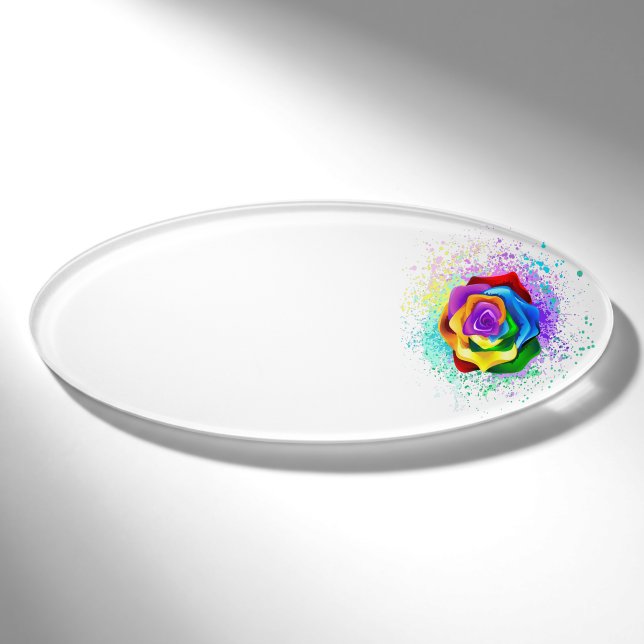 Rose des Regenbogens Namenschild (Vorderseite)