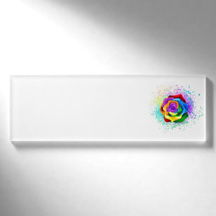Rose des Regenbogens Namenschild