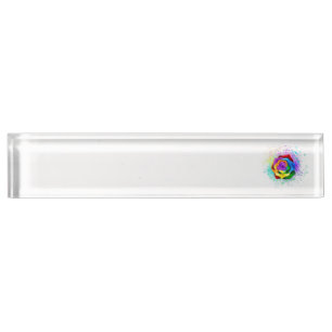 Rose des Regenbogens Namensplakette