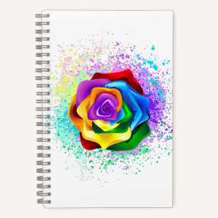 Rose des Regenbogens Notizbuch