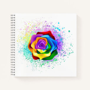 Rose des Regenbogens Notizbuch