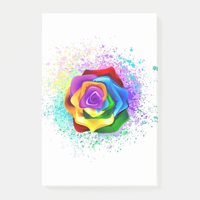 Rose des Regenbogens Post-it Klebezettel (Vorderseite)