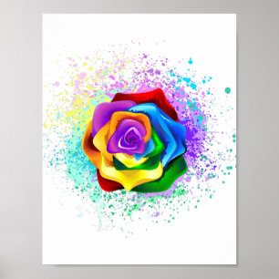 Rose des Regenbogens Poster