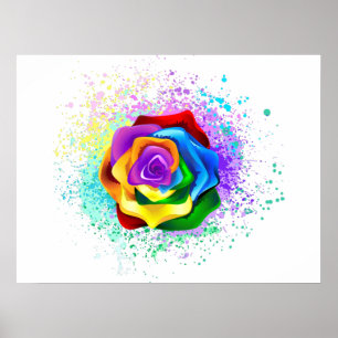 Rose des Regenbogens Poster