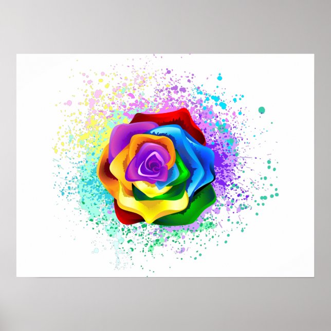 Rose des Regenbogens Poster (Vorne)