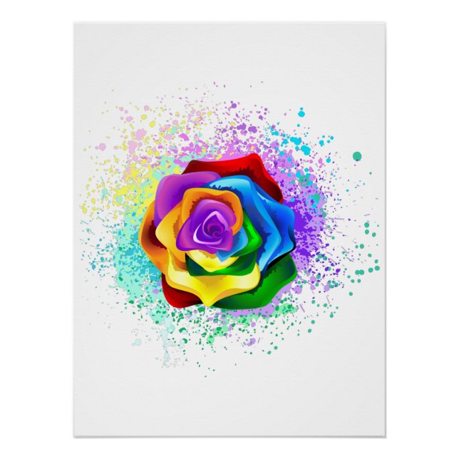 Rose des Regenbogens Poster (Vorderseite)