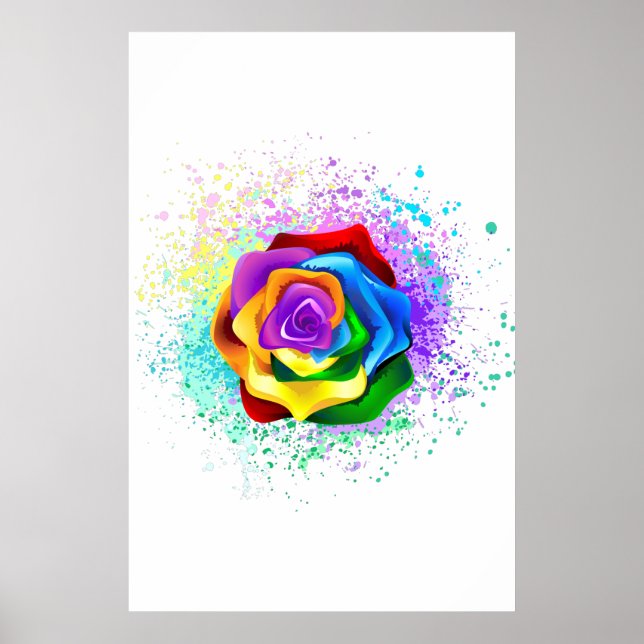 Rose des Regenbogens Poster (Vorne)