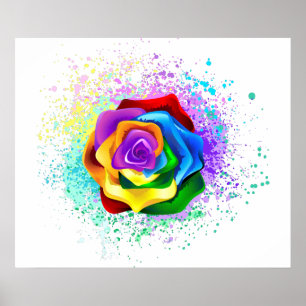 Rose des Regenbogens Poster