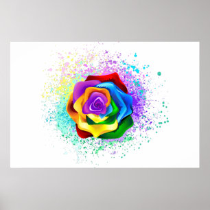 Rose des Regenbogens Poster