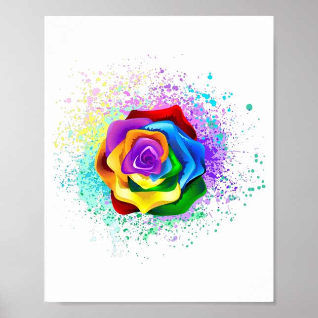 Rose des Regenbogens Poster (Vorne)