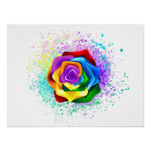 Rose des Regenbogens Poster