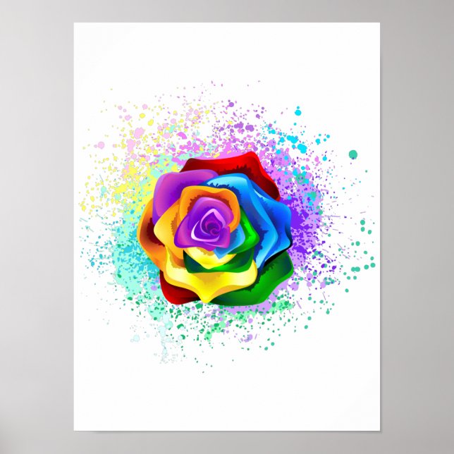 Rose des Regenbogens Poster (Vorne)
