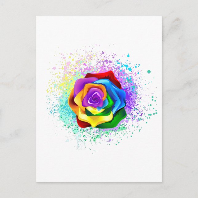 Rose des Regenbogens Postkarte (Vorderseite)
