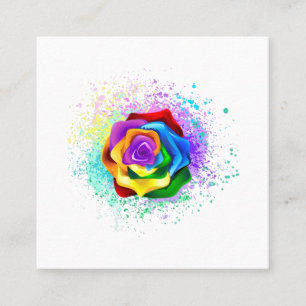 Rose des Regenbogens Quadratische Visitenkarte