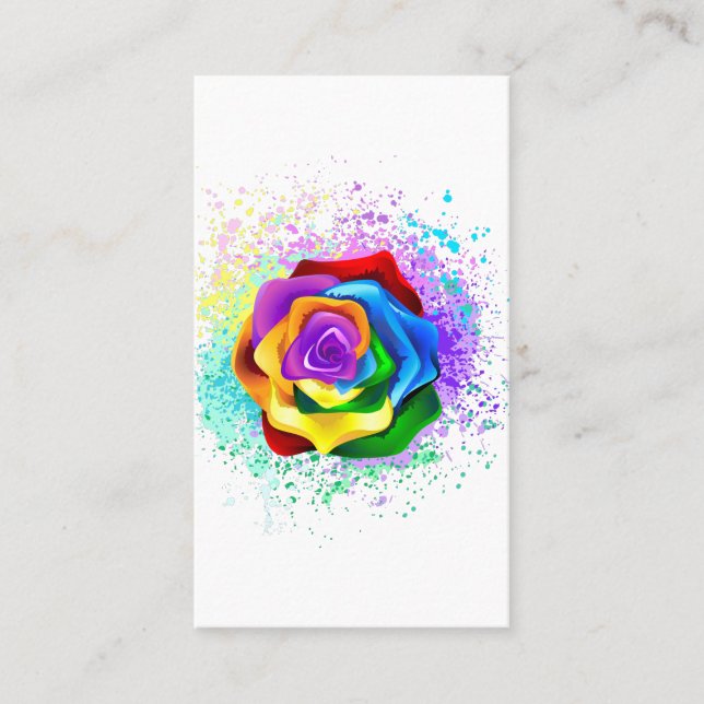Rose des Regenbogens Rabattkarte (Vorderseite)
