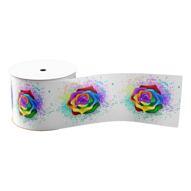 Rose des Regenbogens Ripsband (Spule)