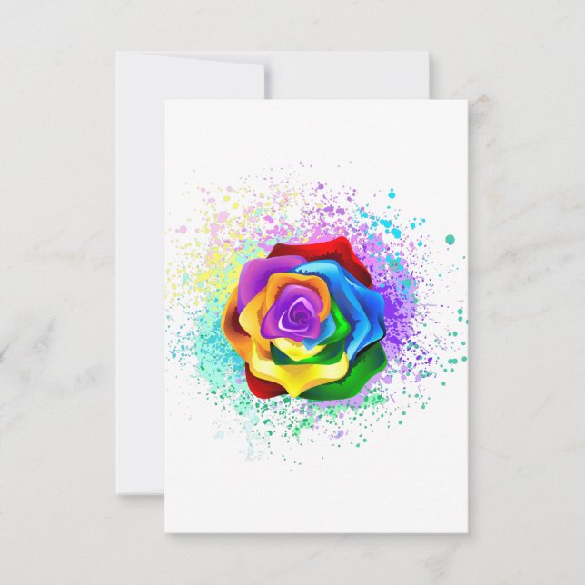 Rose des Regenbogens Save The Date (Vorderseite)