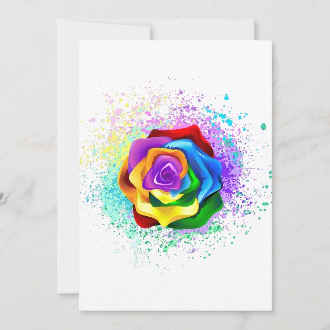 Rose des Regenbogens Save The Date (Vorderseite)