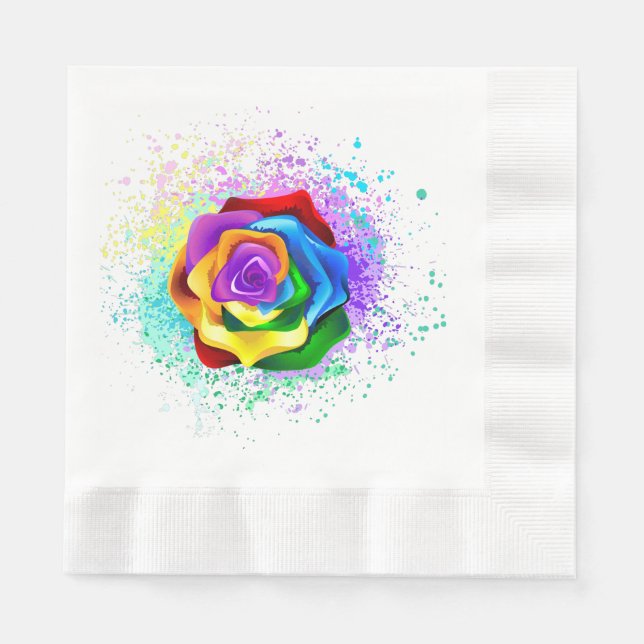 Rose des Regenbogens Serviette (Vorderseite)