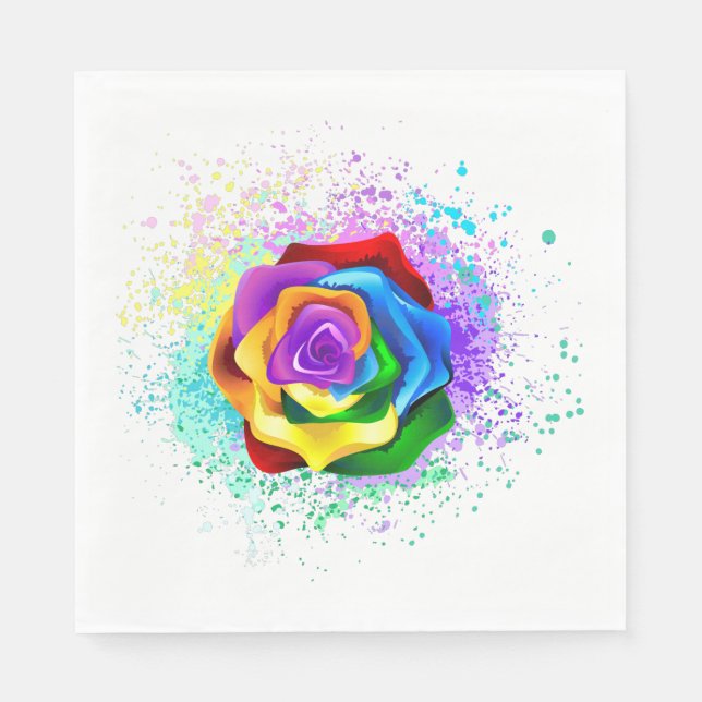 Rose des Regenbogens Serviette (Vorderseite)