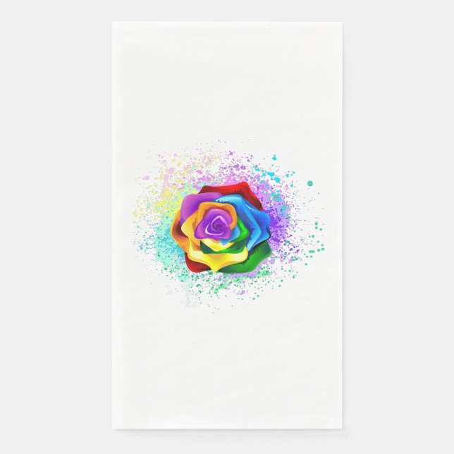 Rose des Regenbogens Serviette (Vorderseite)