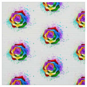 Rose des Regenbogens Stoff