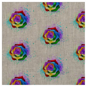 Rose des Regenbogens Stoff