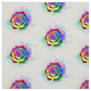 Rose des Regenbogens Stoff