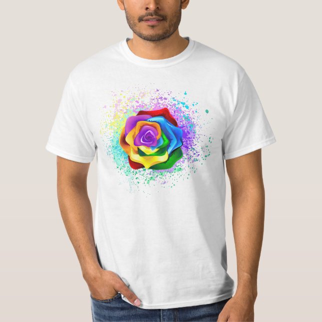 Rose des Regenbogens T-Shirt (Vorderseite)