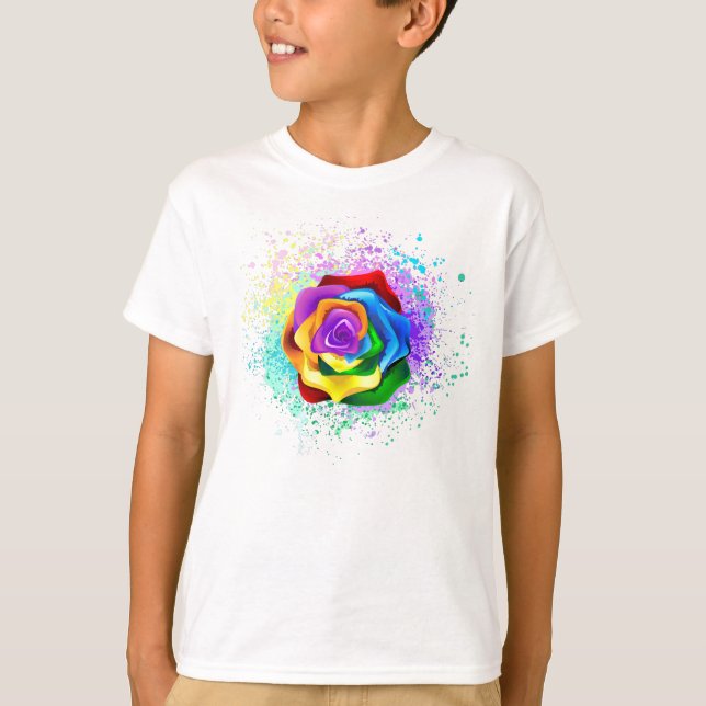 Rose des Regenbogens T-Shirt (Vorderseite)