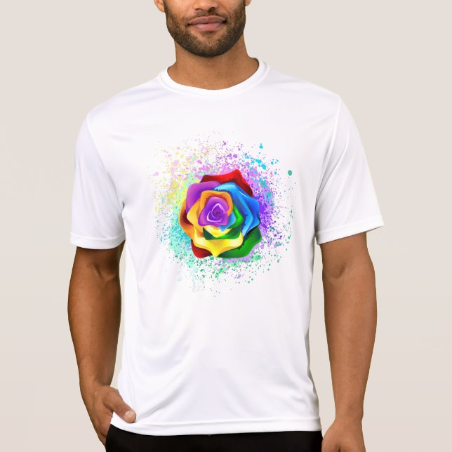 Rose des Regenbogens T-Shirt (Vorderseite)