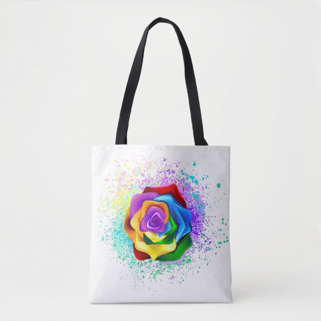 Rose des Regenbogens Tasche (Vorderseite)