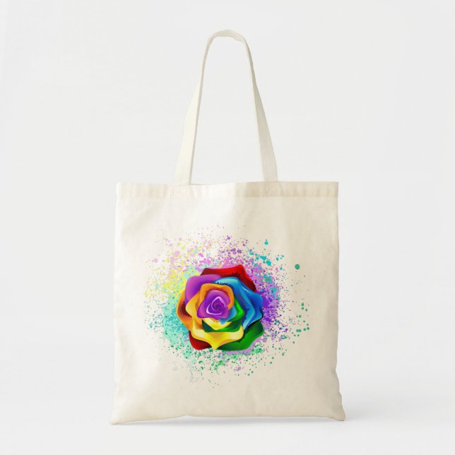Rose des Regenbogens Tragetasche (Vorne)