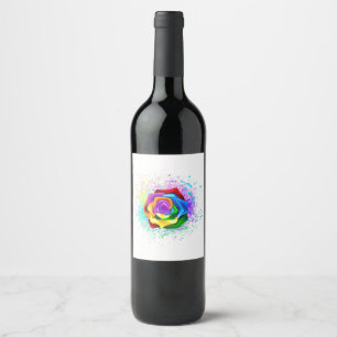 Rose des Regenbogens Weinetikett