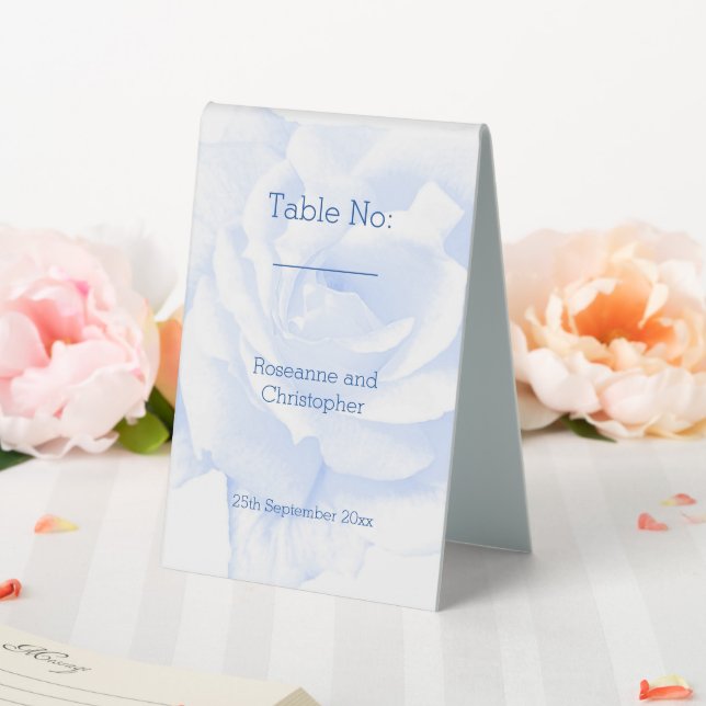 Rose Design Blau farbige Hochzeit Tischaufsteller (In Situ (Hochzeit))