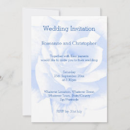 Rose Design Blau gefärbte Hochzeitseinladung Einladung