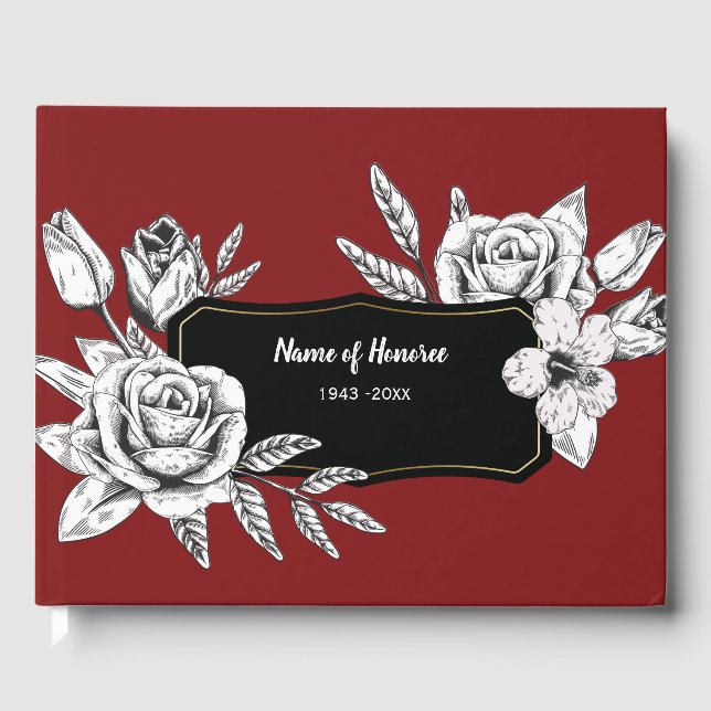 Rose, die auf dem Gästebuch von Red Memorial Gezei (Vorderseite)
