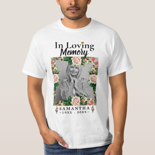 Rose, die das Gedächtnis im Foto lieben,  T-Shirt (Vorderseite)